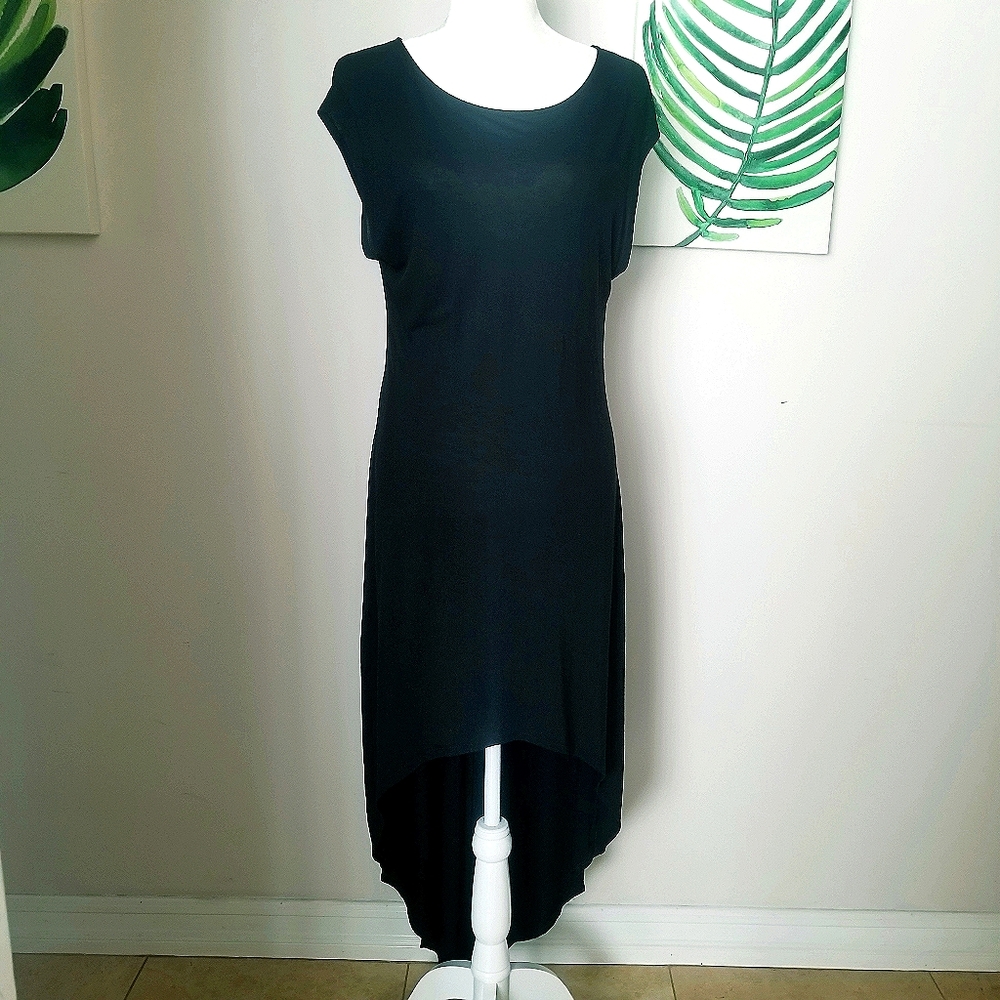 Express Women's Med. high-low Black Coverall Dress